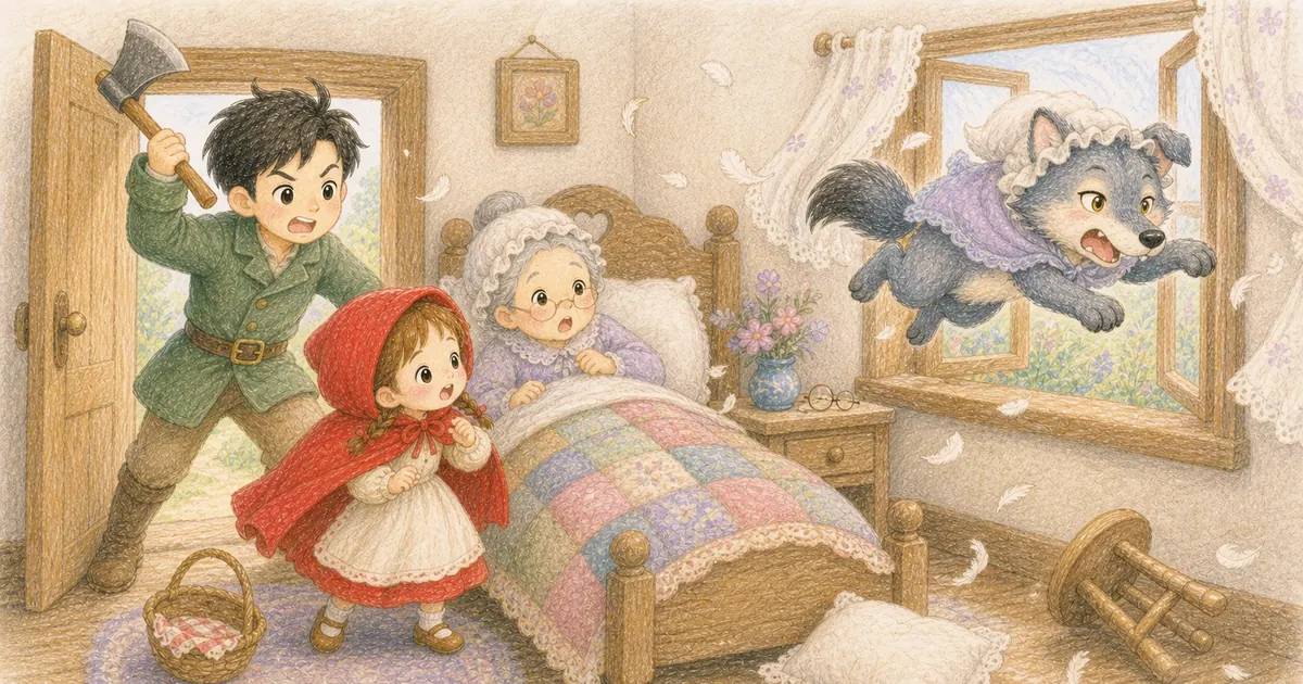 小紅帽插畫:第 5 段