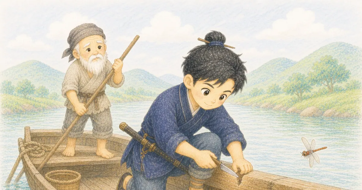 刻舟求劍插畫：第 3 段