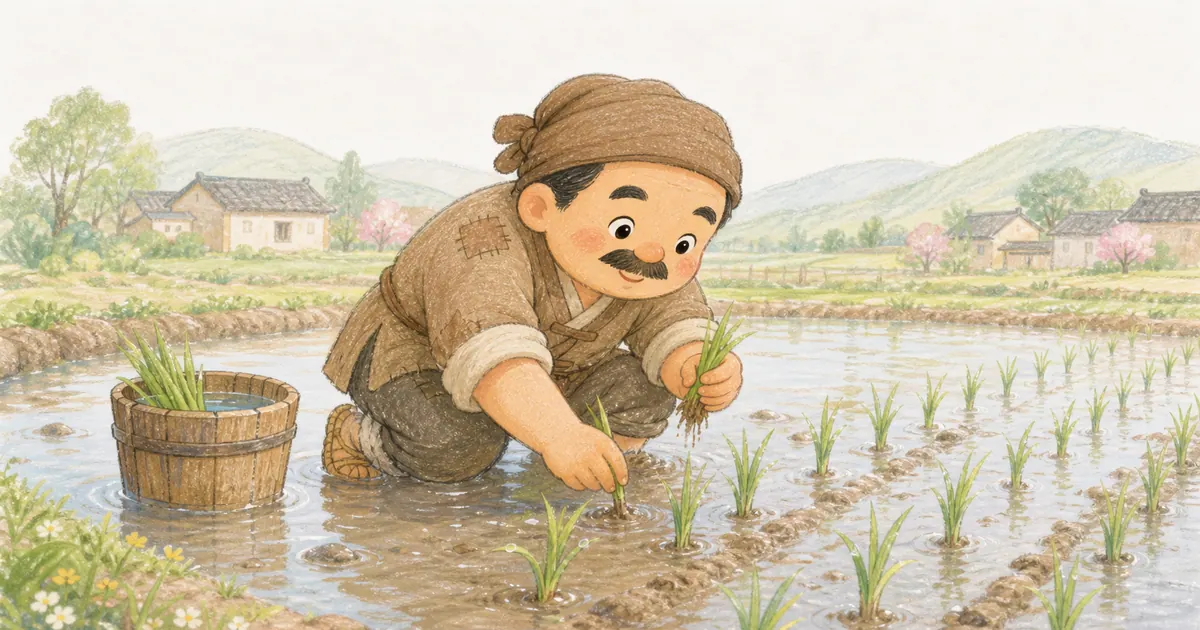 揠苗助長插畫：第 1 段