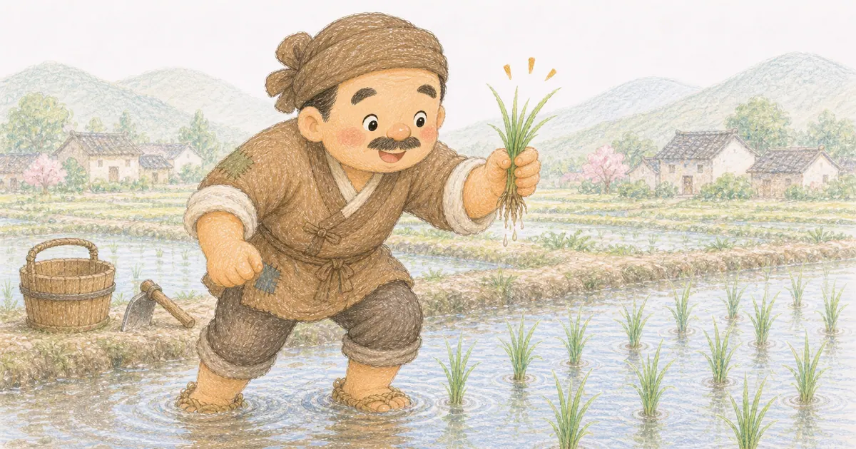 揠苗助長插畫：第 3 段