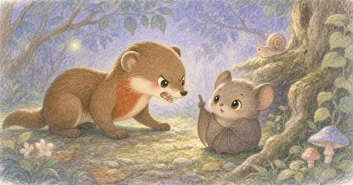 蝙蝠與黃鼠狼插畫:第 2 段