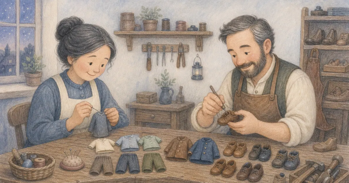 小精靈與鞋匠插畫：第 6 段