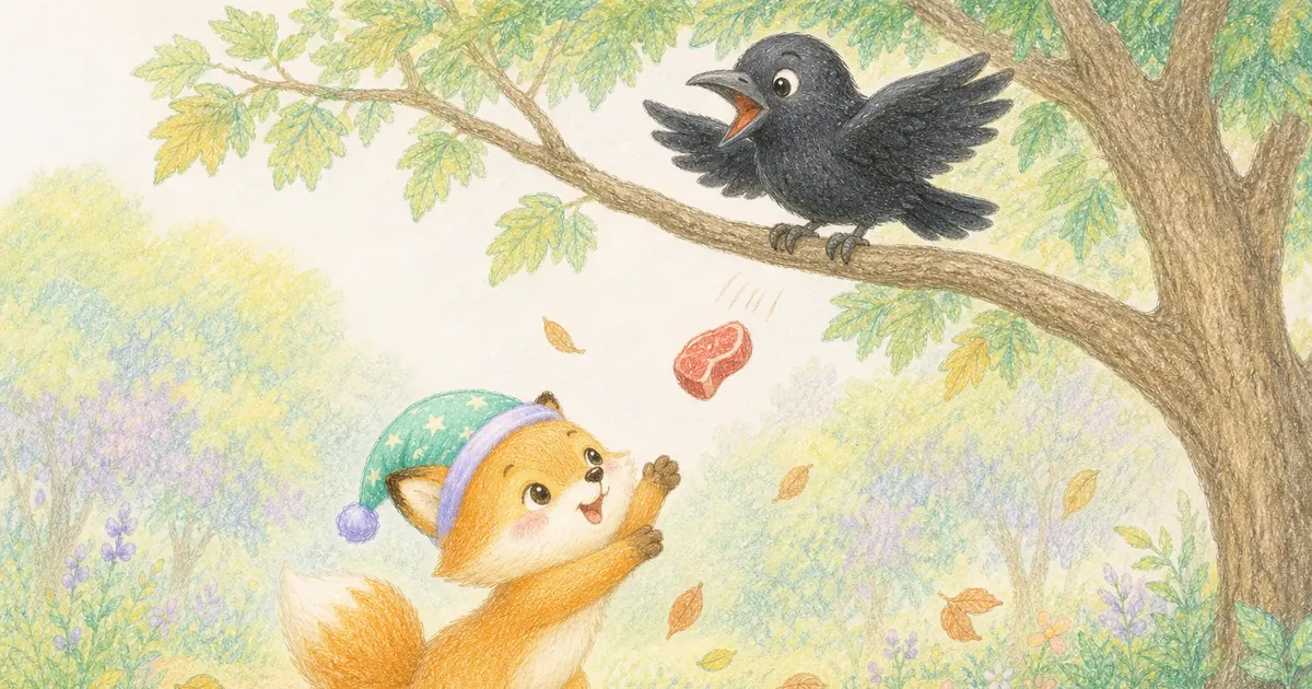 狐狸與烏鴉插畫：第 5 段