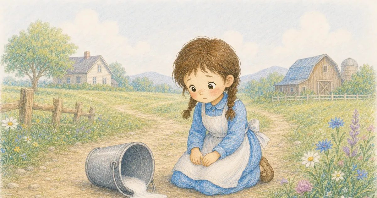 牛奶女孩與水桶插畫:第 6 段