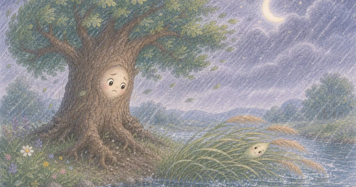 橡樹與蘆葦插畫：第 4 段