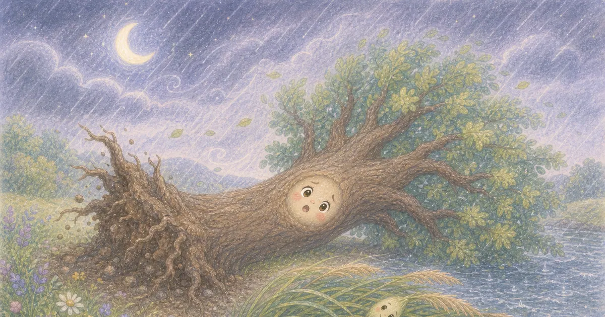 橡樹與蘆葦插畫：第 5 段