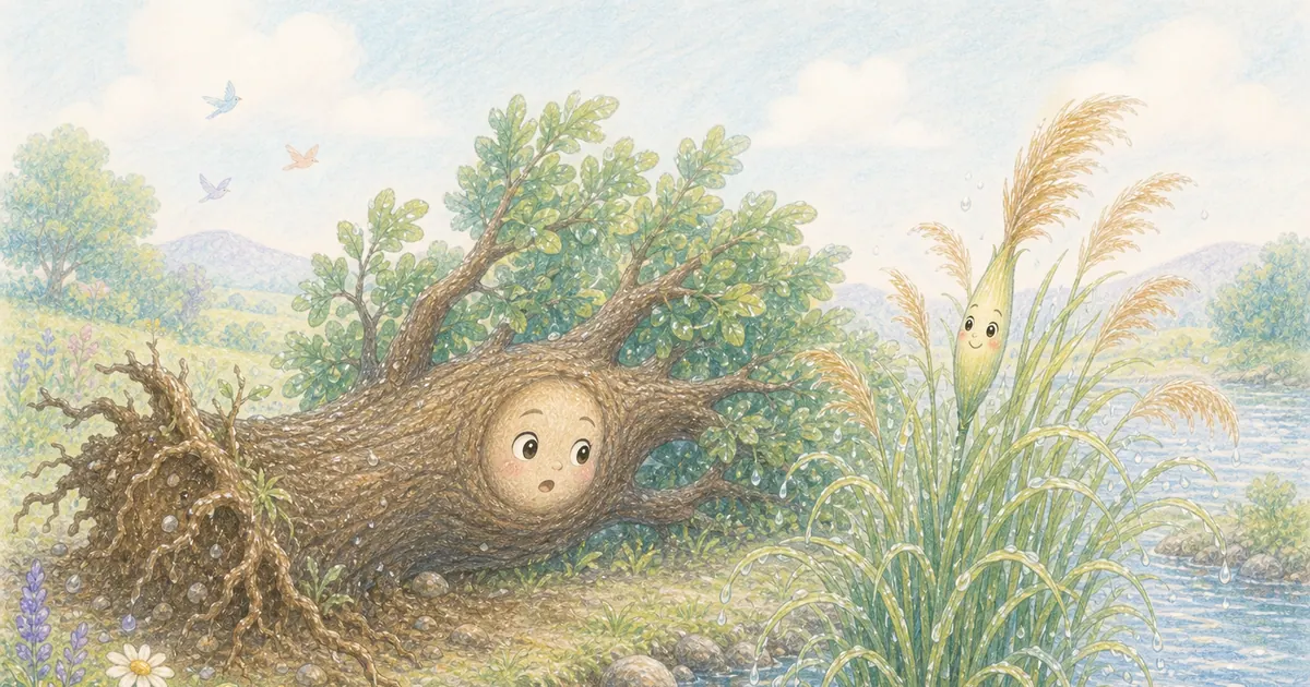 橡樹與蘆葦插畫：第 6 段