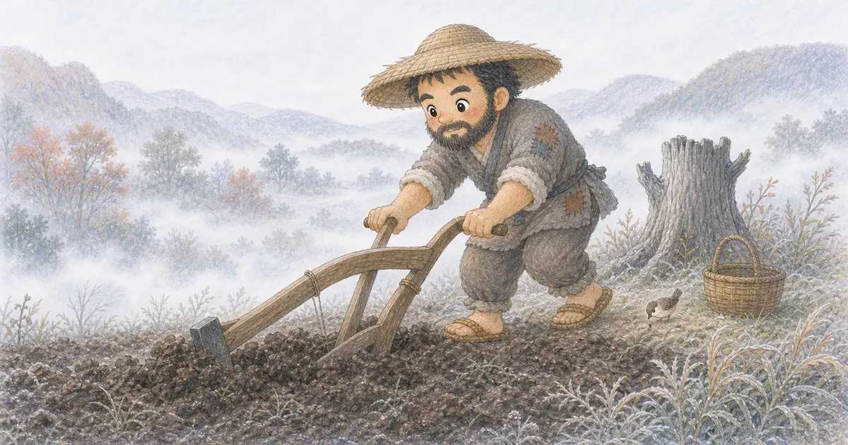 守株待兔插畫：第 1 段